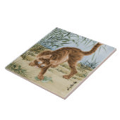 カエルを捕まえる猫 タイル (側面)