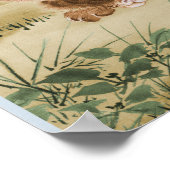 カエルを捕まえる猫 ポスター (角)