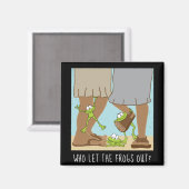 カエルを放り出すパソバ四角い磁石おもしろい マグネット (正面/裏面)