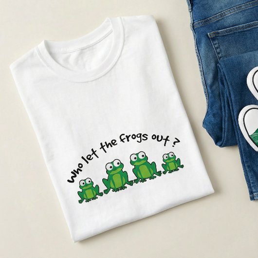 カエルを誰が出したの？パーカー - 面白い緑のキャラクター Tシャツ