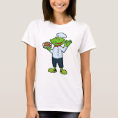 カエルを調理師としてサービングプレート&チキン Tシャツ (正面)