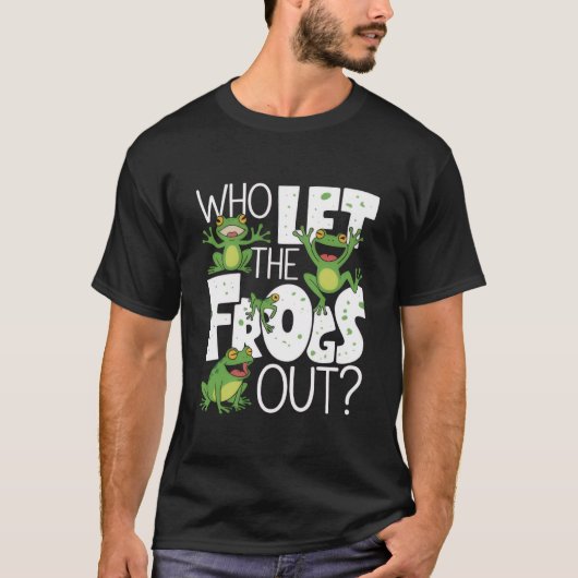 カエルを逃がしたのは誰だ おもしろい両生類愛好家 ジョーク Tシャツ (正面)