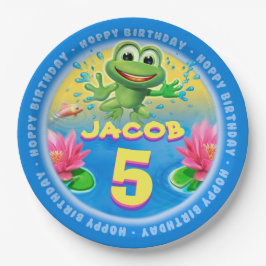 カエルを9インチ跳躍させてペーパーパーティーのプレートをカスタマイズ ペーパープレート