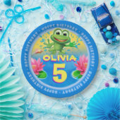 カエルを9インチ跳躍させてペーパーパーティーのプレートをカスタマイズ ペーパープレート (パーティー)