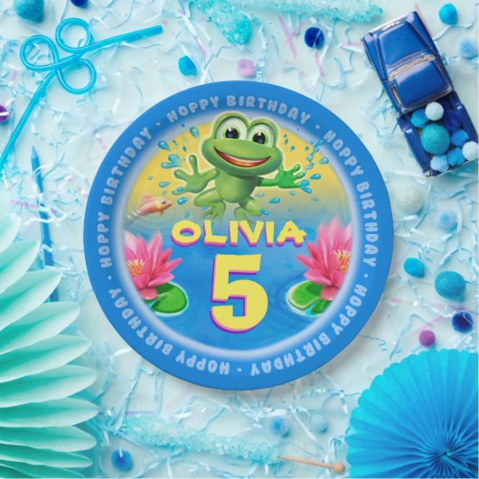 カエルを9インチ跳躍させてペーパーパーティーのプレートをカスタマイズ ペーパープレート (パーティー)