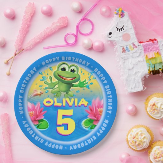 カエルを9インチ跳躍させてペーパーパーティーのプレートをカスタマイズ ペーパープレート (パーティー)
