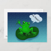 カエルイラストレーションの葉の漫画 ポストカード (正面/裏面)