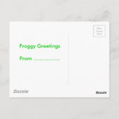 カエルイラストレーションの葉の漫画 ポストカード (裏面)