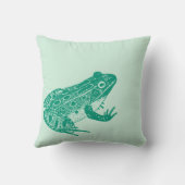 カエルイラストレーショングリーン装飾用クッション クッション (裏面)