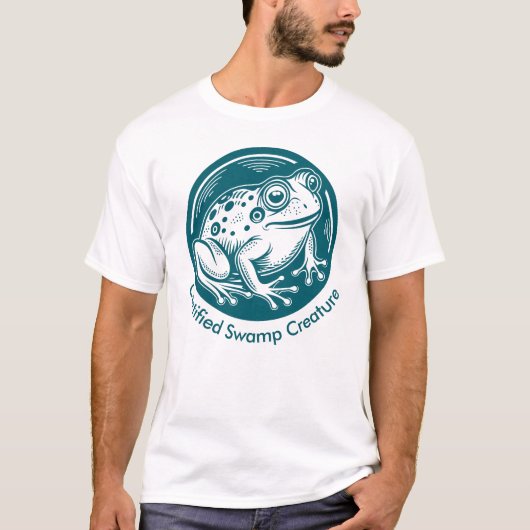 カエルカスタム文字認定沼の生物 Tシャツ (正面)