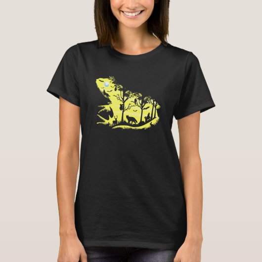 カエルカッコいい動物の森アート Tシャツ (正面)