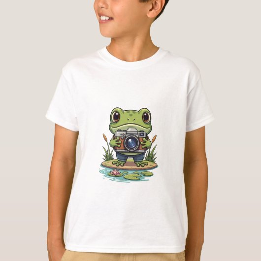 カエルカメラマンと子供たち Tシャツ (正面)