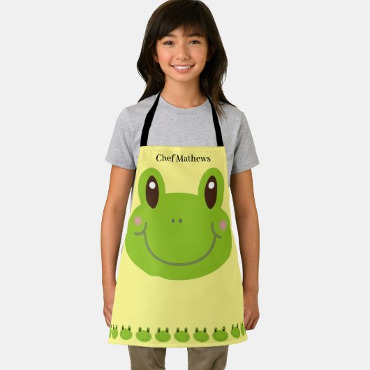 カエルカラフルお洒落学校 エプロン (インサイチュ)