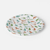 カエルカラフルの柄 ペーパープレート (アングル)