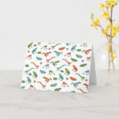 カエルカラフルの模様 カード (黄色い花)