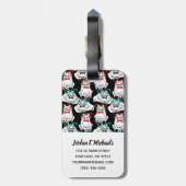 カエルガラスパターン|はあなたの名前を加えます ラゲッジタグ (裏面縦)