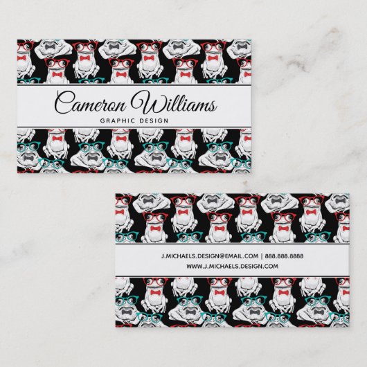 カエルガラスパターン|はあなたの名前を加えます 名刺 (正面/裏面)