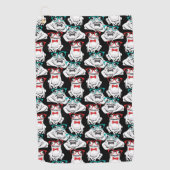 カエルガラスパターン ゴルフタオル (正面)