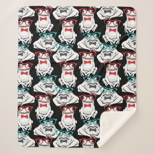 カエルガラスパターン シェルパブランケット (正面)