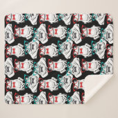 カエルガラスパターン シェルパブランケット (正面(横))