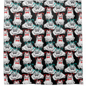 カエルガラスパターン シャワーカーテン (正面)