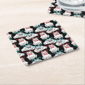 カエルガラスパターン スクエアペーパーコースター (アングル)