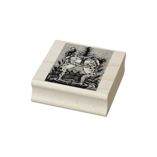 カエルキスをする、クリスマス用ミスタントゴム印 ラバースタンプ (スタンプ)