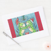 カエルキスをする、トンボのミスタントウの休日のシール 長方形シール (封筒)