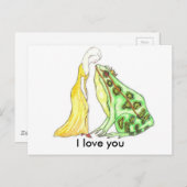 カエルキスをする ポストカード (正面/裏面)