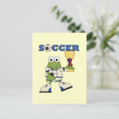 カエルサッカーのTシャツと贈り物 ポストカード (スタンド正面)