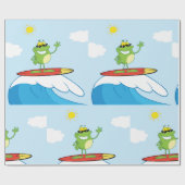 カエルサーフィンラッピング紙 ラッピングペーパー (フラット)