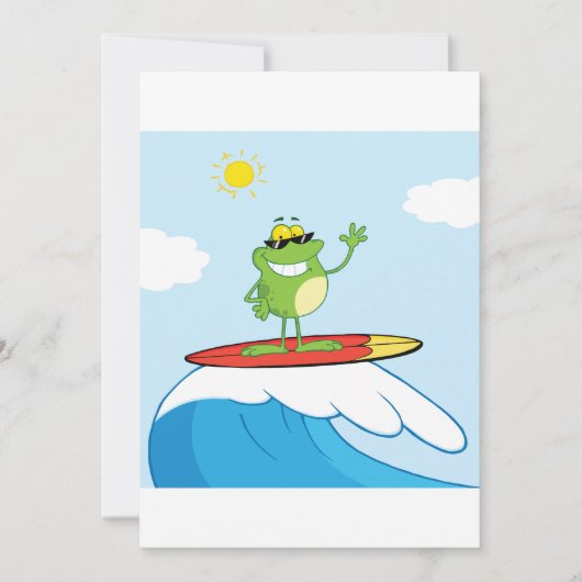 カエルサーフィン 招待状 (正面)