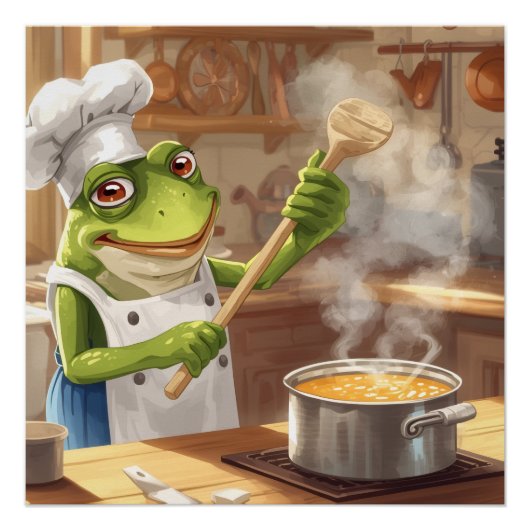 カエルシェフの料理幸せ – FrogPosters ポスター (正面)
