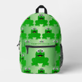 カエルデザイン パーソナライズされた プリントバックパック (正面)
