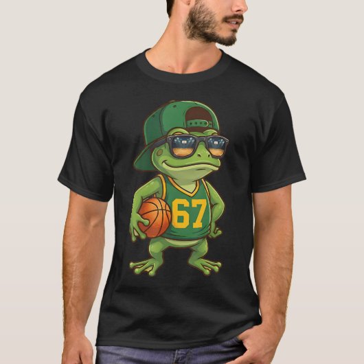 カエルバスケ 67世代スラングスポーツメンズ Tシャツ (正面)