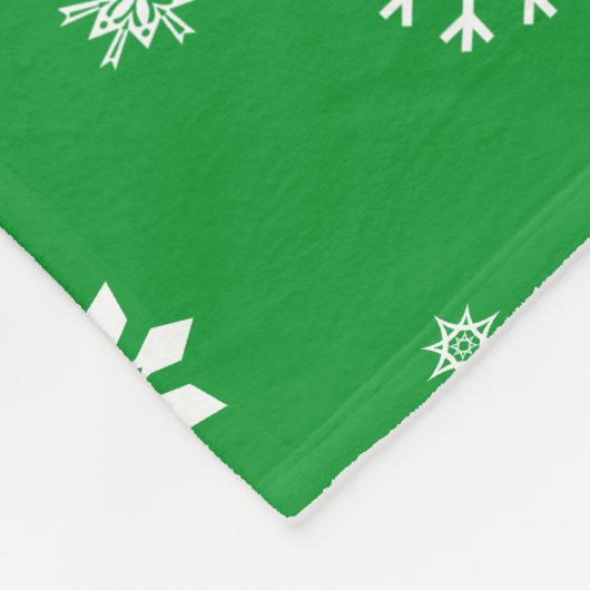 カエルパーソナライズされたの緑の雪の結晶の名前 フリースブランケット (角)