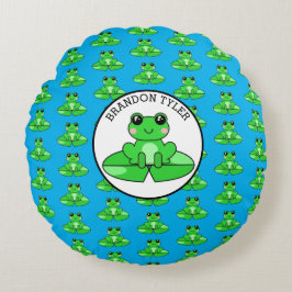カエルパーソナライズされたをテーマにした ラウンドクッション