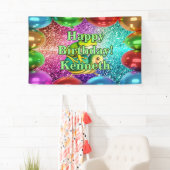 カエルパーソナライズされたキャラクター誕生日バナー 横断幕 (インサイチュ)