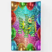 カエルパーソナライズされたキャラクター誕生日バナー 横断幕 (縦)