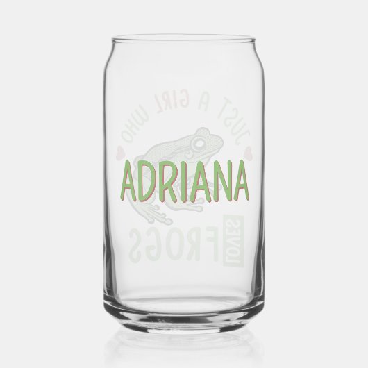 カエルパーソナライズされたギフトが大好きな女の子 ガラス缶 (裏面)