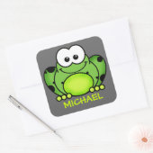 カエルパーソナライズされたステッカー スクエアシール (封筒)