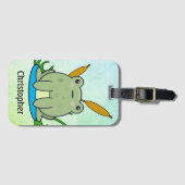 カエルパーソナライズされた ラゲッジタグ (正面横)