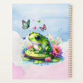 カエルパーソナライズされた、花、蝶 プランナー手帳 (裏面)