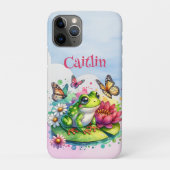 カエルパーソナライズされた、花、蝶 Case-Mate iPhoneケース (裏)