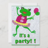 カエルパーティの招待状誕生祝い 招待状 (正面)