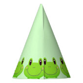 カエルパーティーグリーンテーマ子供の誕生日カエルのパターン パーティーハット (裏面)