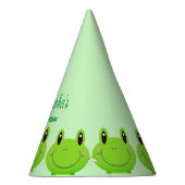 カエルパーティーグリーンテーマ子供の誕生日カエルのパターン パーティーハット (右)