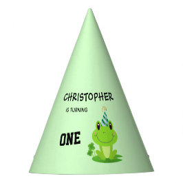 カエルパーティーファースト誕生日湿地グリーンフロギー パーティーハット