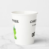 カエルパーティーファースト誕生日湿地グリーンフロギー 紙コップ (左)