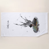 カエルビーチタオル付き男雨の妖精 ビーチタオル (正面)